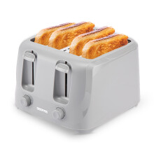 (Grey) Geepas 4 Slice Bread Toaster 6Level Browning 1400W