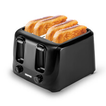 (Black) Geepas 4 Slice Bread Toaster 6Level Browning 1400W