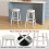 Costway Set of 2 Swivel Bar Stool 76cm Upholstered Kitchen Stools W/ Footrest 2