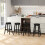 Costway Set of 2 Swivel Bar Stool 76cm Upholstered Kitchen Stools W/ Footrest 3