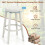 Costway Set of 2 Swivel Bar Stool 76cm Upholstered Kitchen Stools W/ Footrest 6