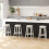 Costway Set of 2 Swivel Bar Stool 76cm Upholstered Kitchen Stools W/ Footrest 3