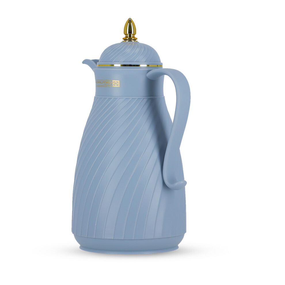 (Blue) Royalford Glass Insulated Vacuum Thermal Flask Jug