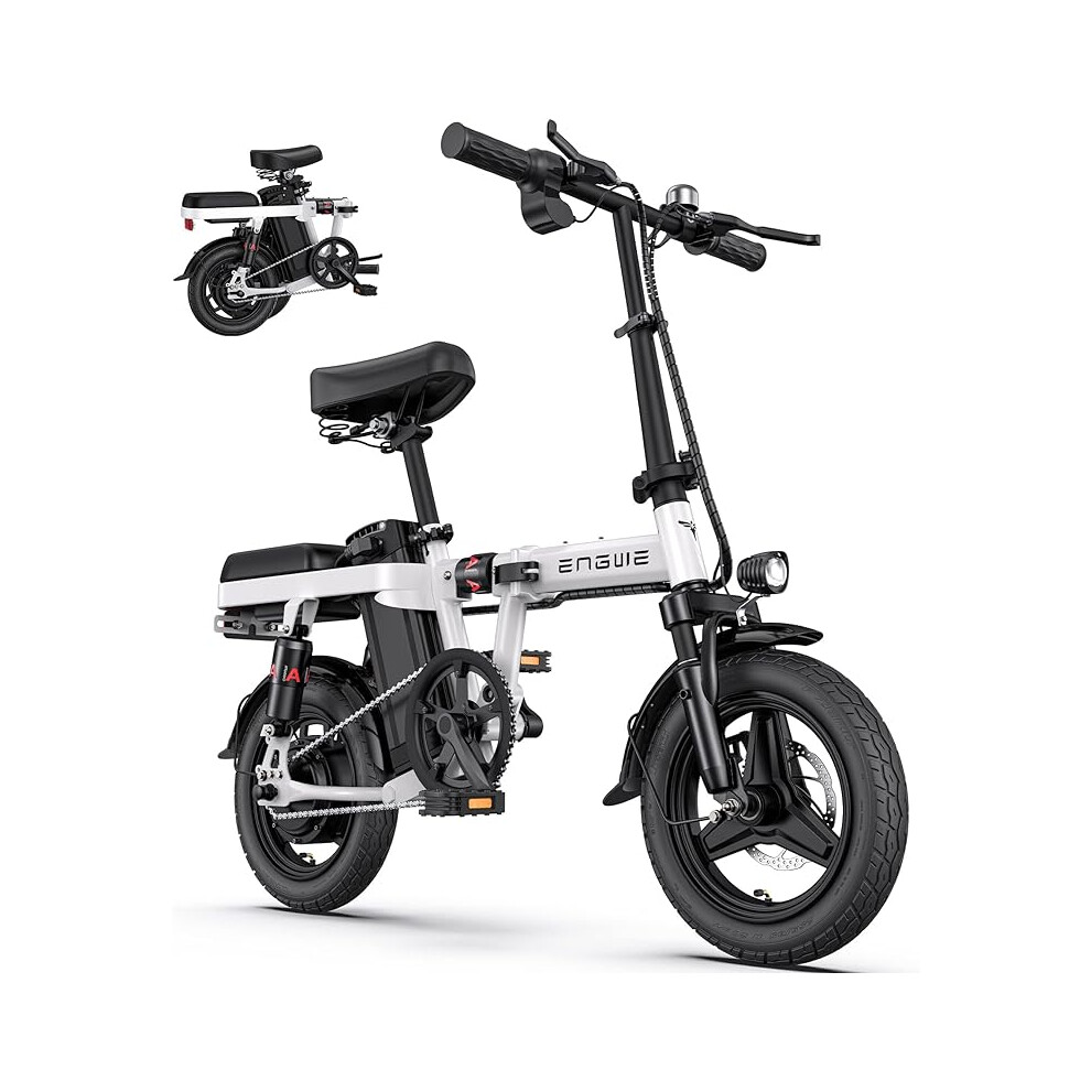 ENGWE T14 Folding Electric Bikes 14" 48V10Ah E-Bike White