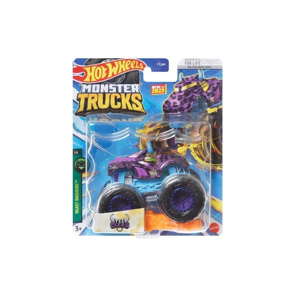 Mattel Hot Wheels 2023 Die-Cast Monster Trucks 1:64 Scale Steer Clear
