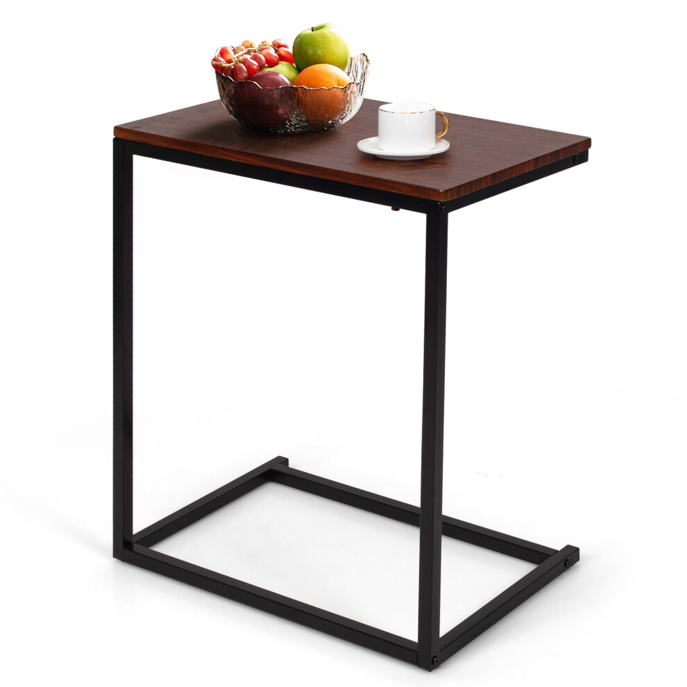 C-Shaped Desk 65cm Metal Sofa Side Bed End Table Coffee Tray for Laptop