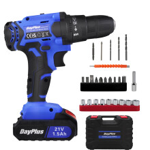 Cordless 21V Drill Set with 26-Piece Bits, 2-Speed, 1500mAh Li-Ion Battery, LED Light Carry Case