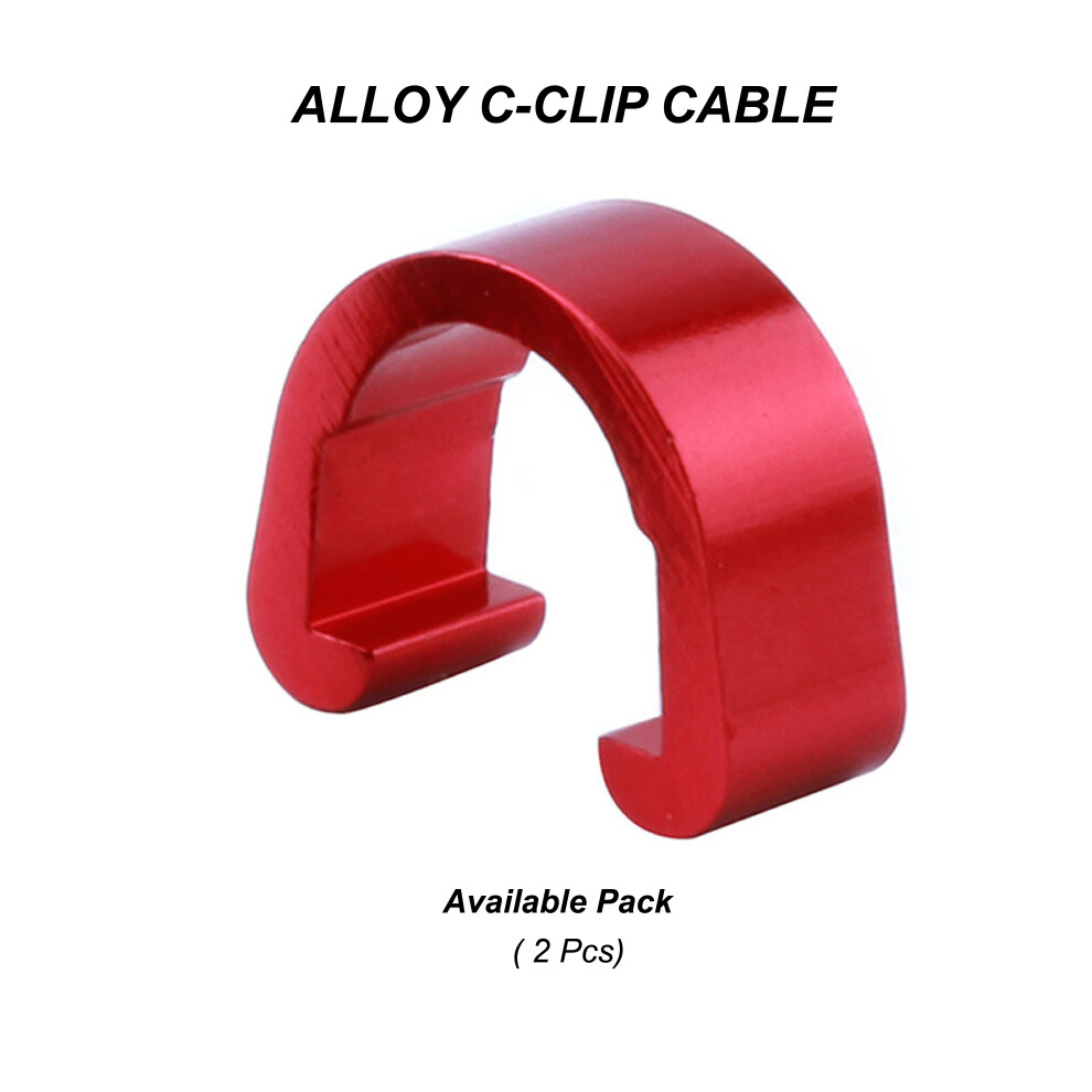 2 x  Red Alloy Hydraulic Housing C-Clips mountain bike Brake Cable uk #219