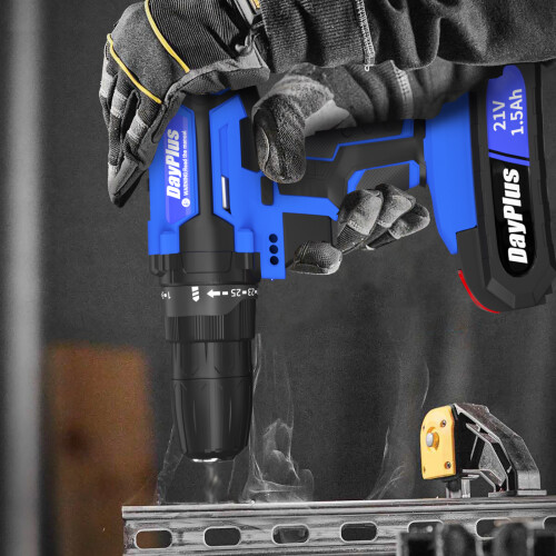 Cordless Drill 25+1 Torque Setting Cordless Srewdriver with 2pcs Batteries 2 Variable Speed 1