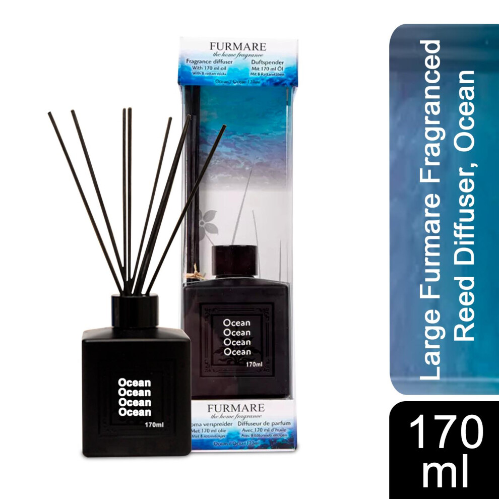 Furmare Fragranced Large Reed Diffuser (170ml), Ocean