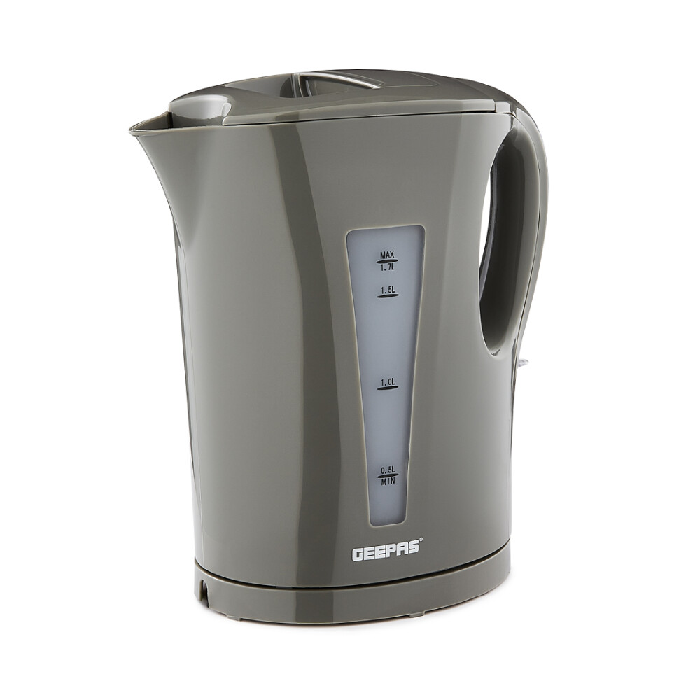 Geepas 2200W 1.7L Cordless Electric Kettle Hot Water Tea Coffee Maker, Grey