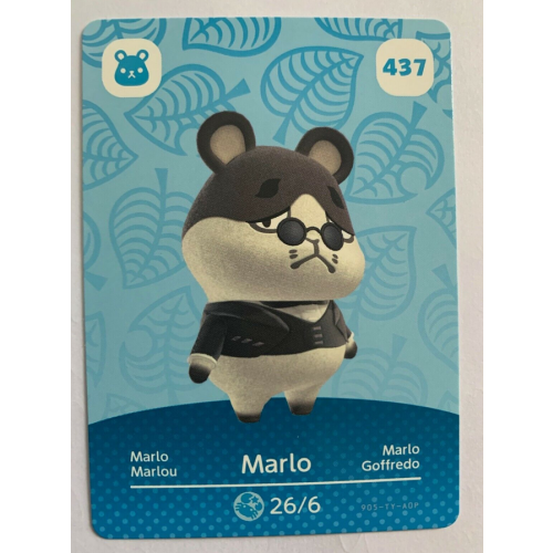 Animal Crossing Amiibo Cards ~437 Marlo