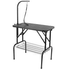 Folding Pet Dog Grooming Table with Basket Height Adjustable