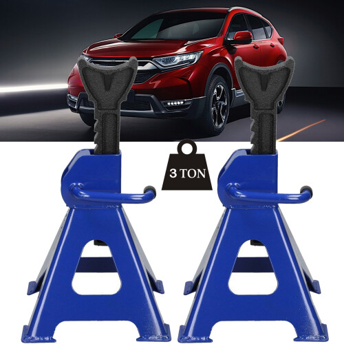 3 Ton Heavy-Duty Jack Stands – 9-Stage Height Adjustable, Steel & Cast Iron, 3000 kg Capacity, Wide Base for Cars, Vans, Workshops
