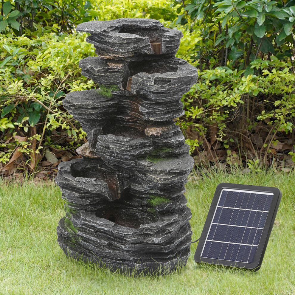 Outdoor Solar-Powered Water Fountain Rockery Decor