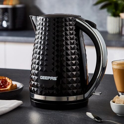 GEEPAS (Black) Geepas 1.7L Cordless Electric Kettle 2200W 2