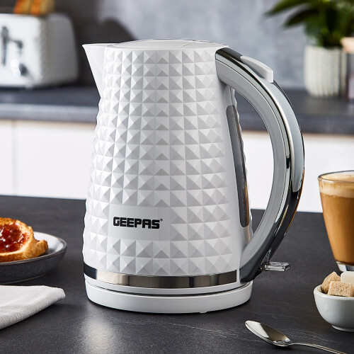 GEEPAS (White) Geepas 1.7L Cordless Electric Kettle 2200W 2