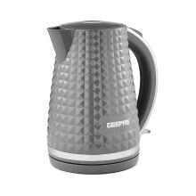 Geepas 1.7L Cordless Electric Kettle 2200W Textured Jug Kettle Grey