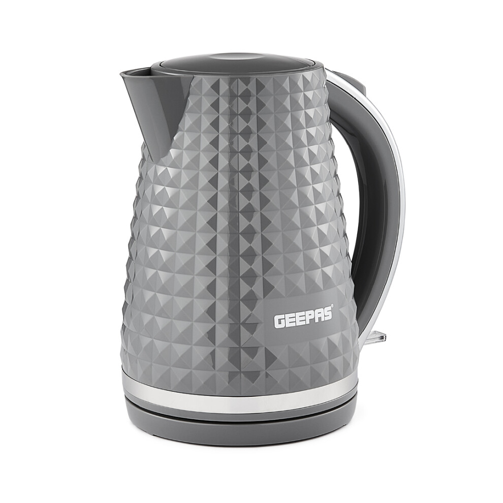 Geepas 1.7L Cordless Electric Kettle 2200W Textured Jug Kettle Grey-image-OPC-PD6CTDV-NEW