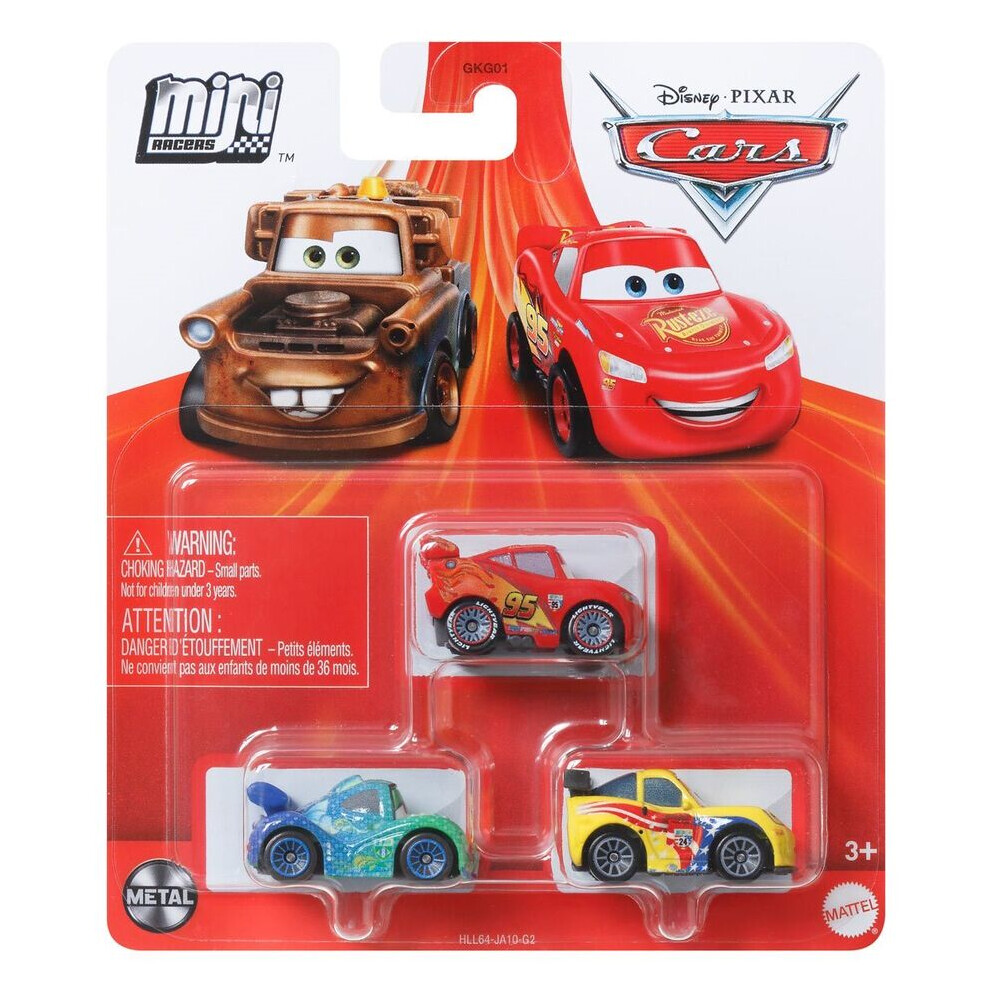 X3 Disney Pixar Cars Hot Rod Racers Mini Die-cast Vehicle