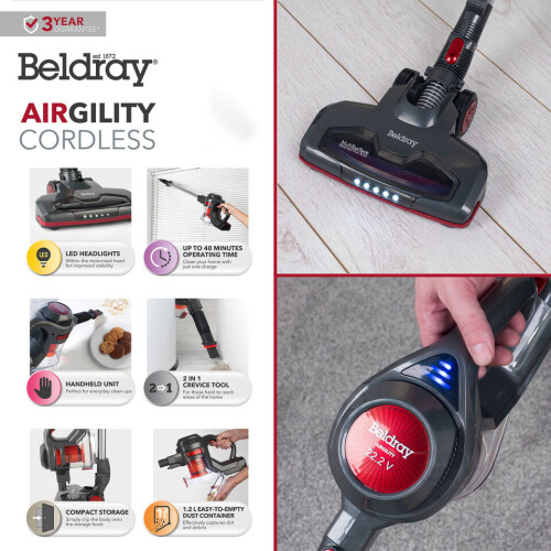 Beldray Beldray Cordless Vacuum Airgility Quick Vac Lite Multi-Surface Cleaner 2