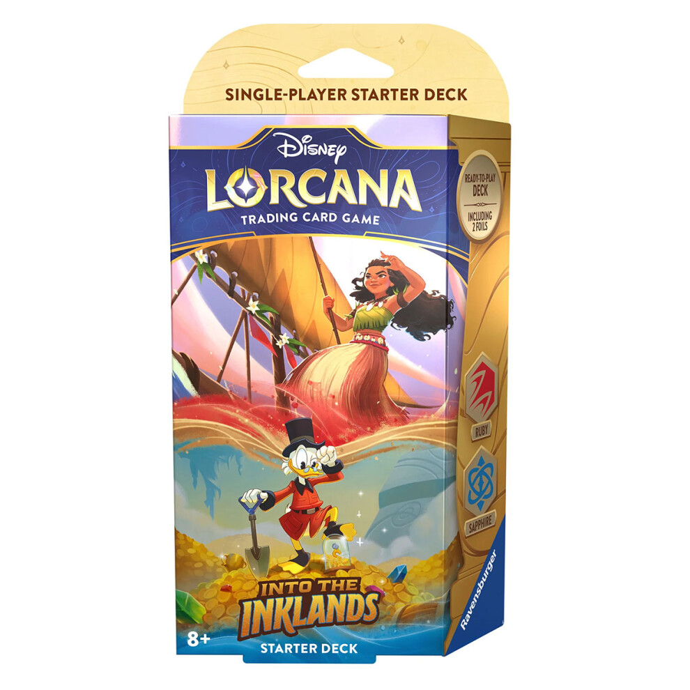 Asmodee Disney Lorcana 3 - Ruby/Sapphire Scrooge Mcduck & Moana Deck