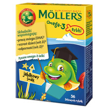MOLLERS Omega 3 APPLE 36x Jellies Moller's FRUIT żelki jabłkowe