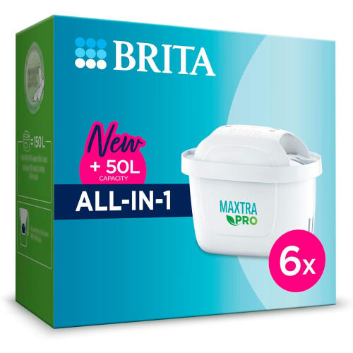 BRITA MAXTRA PRO All In One Water Filter Cartridge Pack Of 6 Original ...