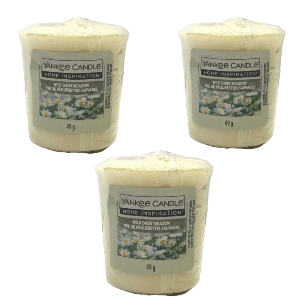 3 Pack Yankee Candle Votives Wild Daisy Meadow scented votive