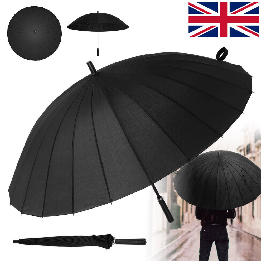 Unisex Super Strong Windproof24 Steel Ribs Stormproof Folding Umbrella