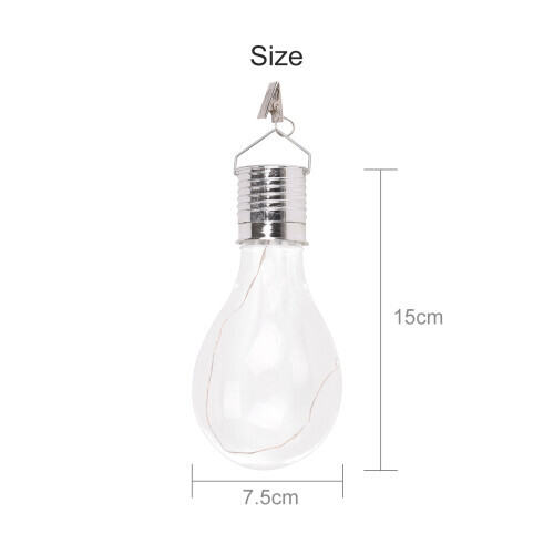 Outdoor Solar Powered Hanging Light Bulbs Warm White 1