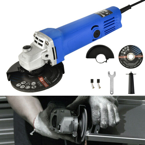 115mm Angle Grinder Tool for Cutting Polishing Grinding Sanding 12000rpm Electric Powerful DIY Tool with Handle and Grinder Wheel