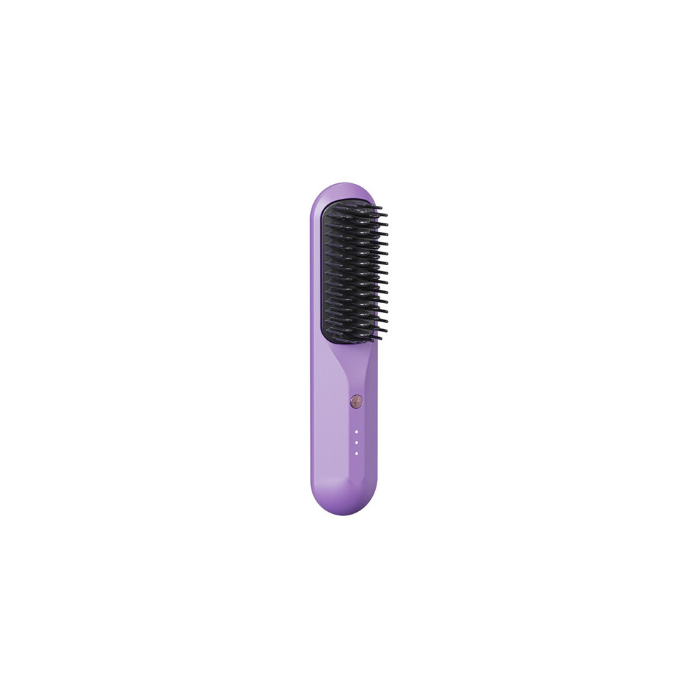 Hair Straightener Brush with Temp Negative Ion Styling Comb Purple