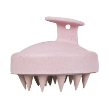 Silicone Shampoo Brush Head Scalp Massage Comb Hair Washing Comb Pink