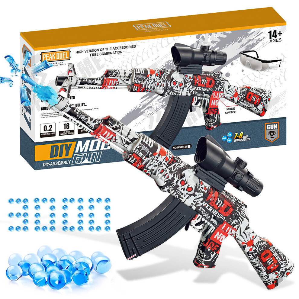 Electric Gel Ball Blaster Toy Gun Splatter Gun With 3000 Water Beads