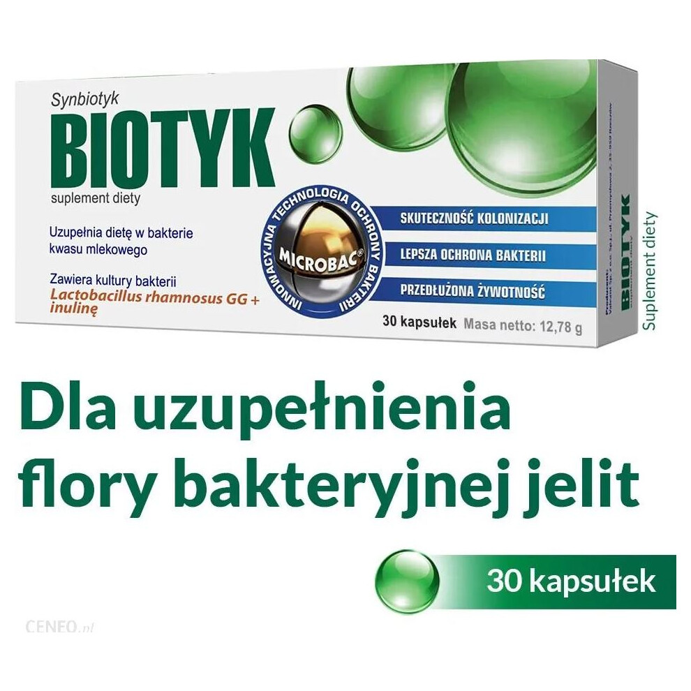 BIOTYK Synbiotic Probiotic Digestive System 30 Caps SANPROBI