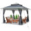 VOUNOT 3.6x3.6m Pop Up Gazebo με διπλή οροφή διπλής πλευράς ματιών, σκηνή πάρτι, γκρι 2