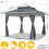 VOUNOT 3.6x3.6m Pop Up Gazebo με διπλή οροφή διπλής πλευράς ματιών, σκηνή πάρτι, γκρι 6