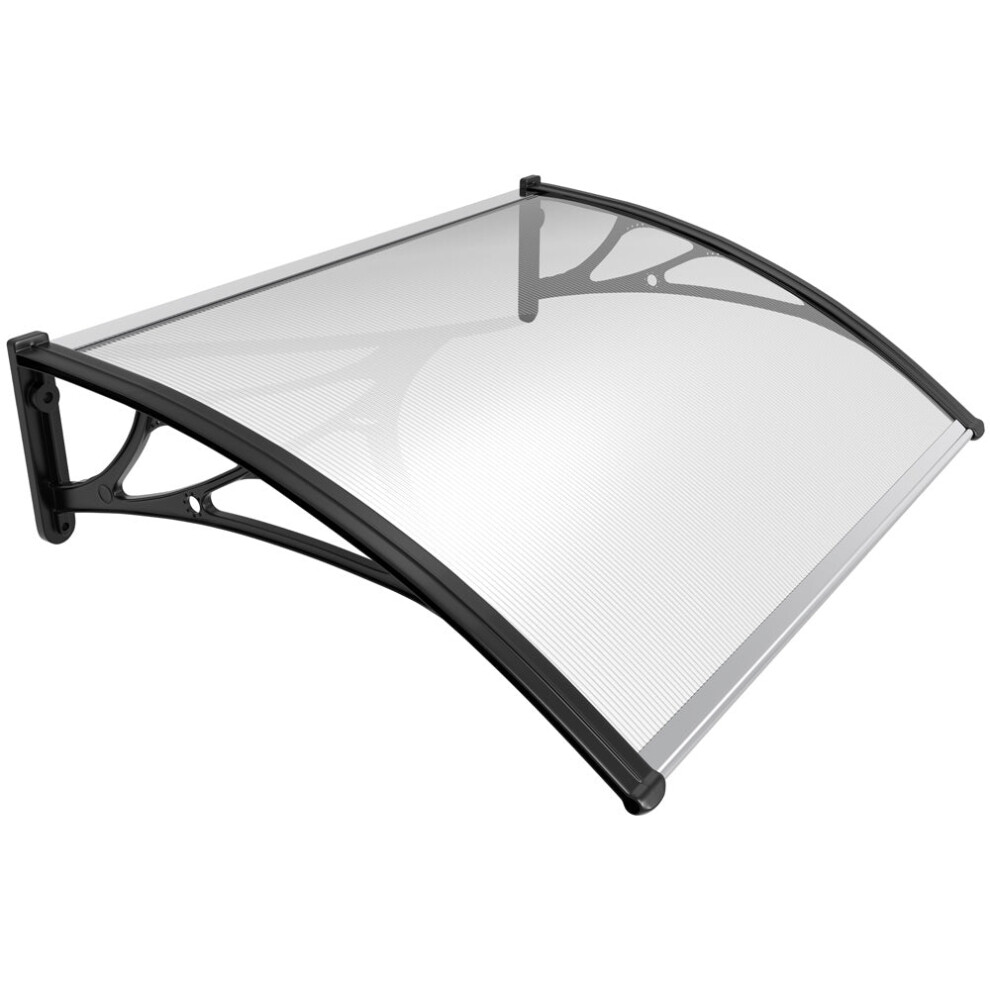 Vounot 120X80cm Front Door Canopy Porch Outdoor Awning, Rain Shelter, Black