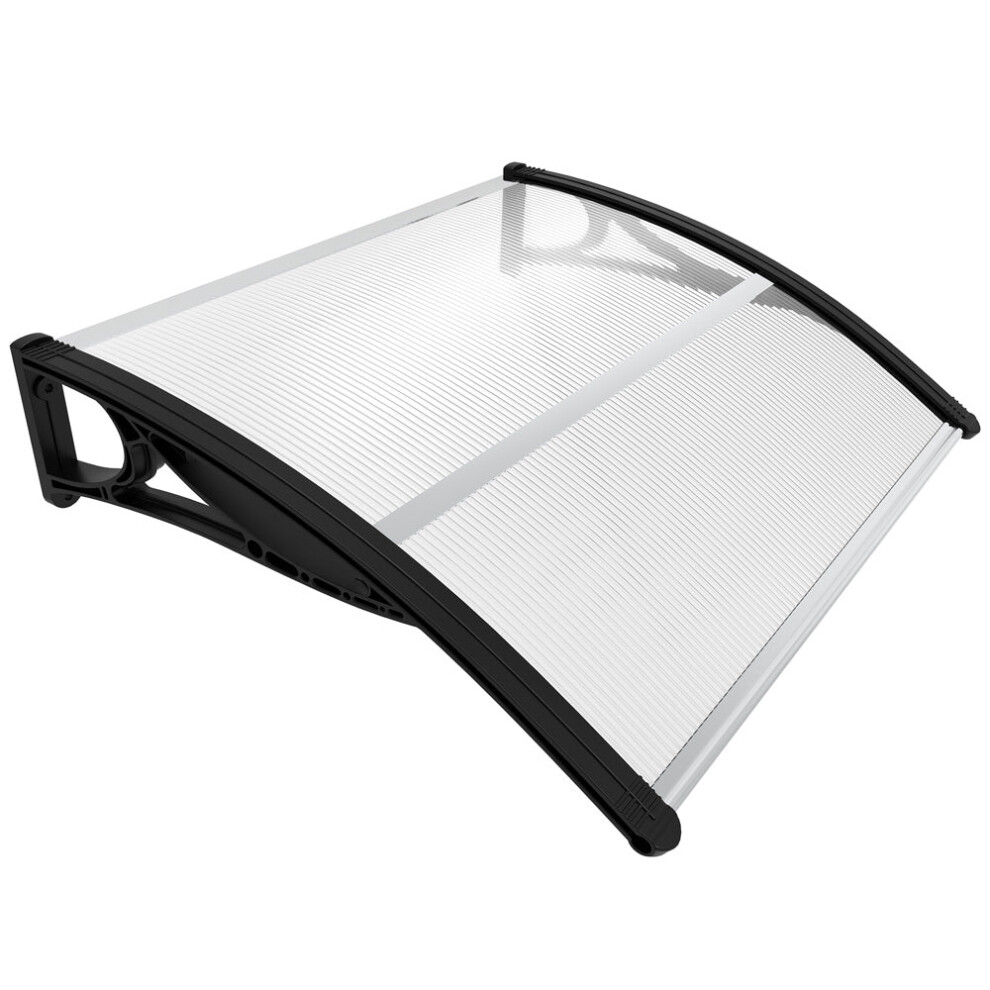 Vounot 100X80cm Front Door Canopy Porch Outdoor Awning, Patio Rain Shelter, Black 6973424413999