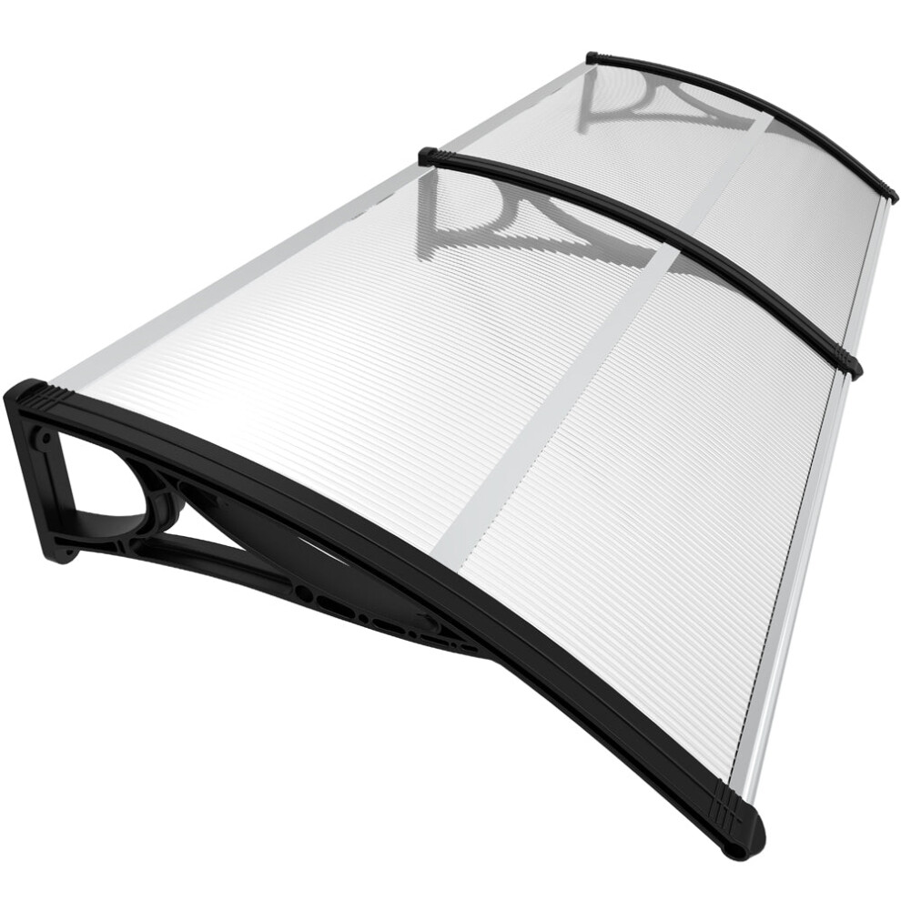 Vounot 200X80cm Front Door Canopy Porch Outdoor Awning, Patio Rain Shelter, Black 6973424414019