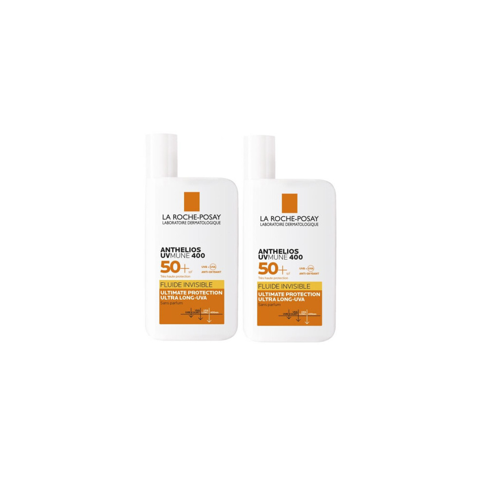 2x La Roche-Posay Anthelios UVmune 400 Invisible Fluid SPF50+ FF 50ml