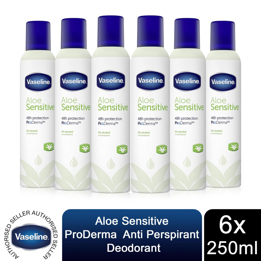 Vaseline 6Pk Proderma Aloe Fresh Anti-Perspirant Deodorant For Women 250Ml