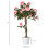 Outsunny Outsunny 90cm Artificial Rose Tree, Fake Decorative Plant, Pink 2
