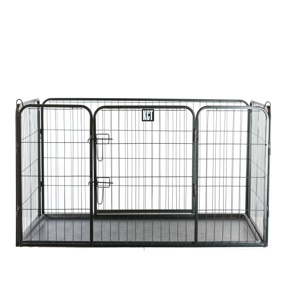 KCT Large Heavy Duty Pet Play Pen + Floor Indoor/Outdoor Metal Enclosure for Dogs & Puppies