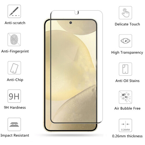 Screen Protector Compatible With Samsung S24 Plus [2 Pack] Tempered Glass With Camera Cut Out 1