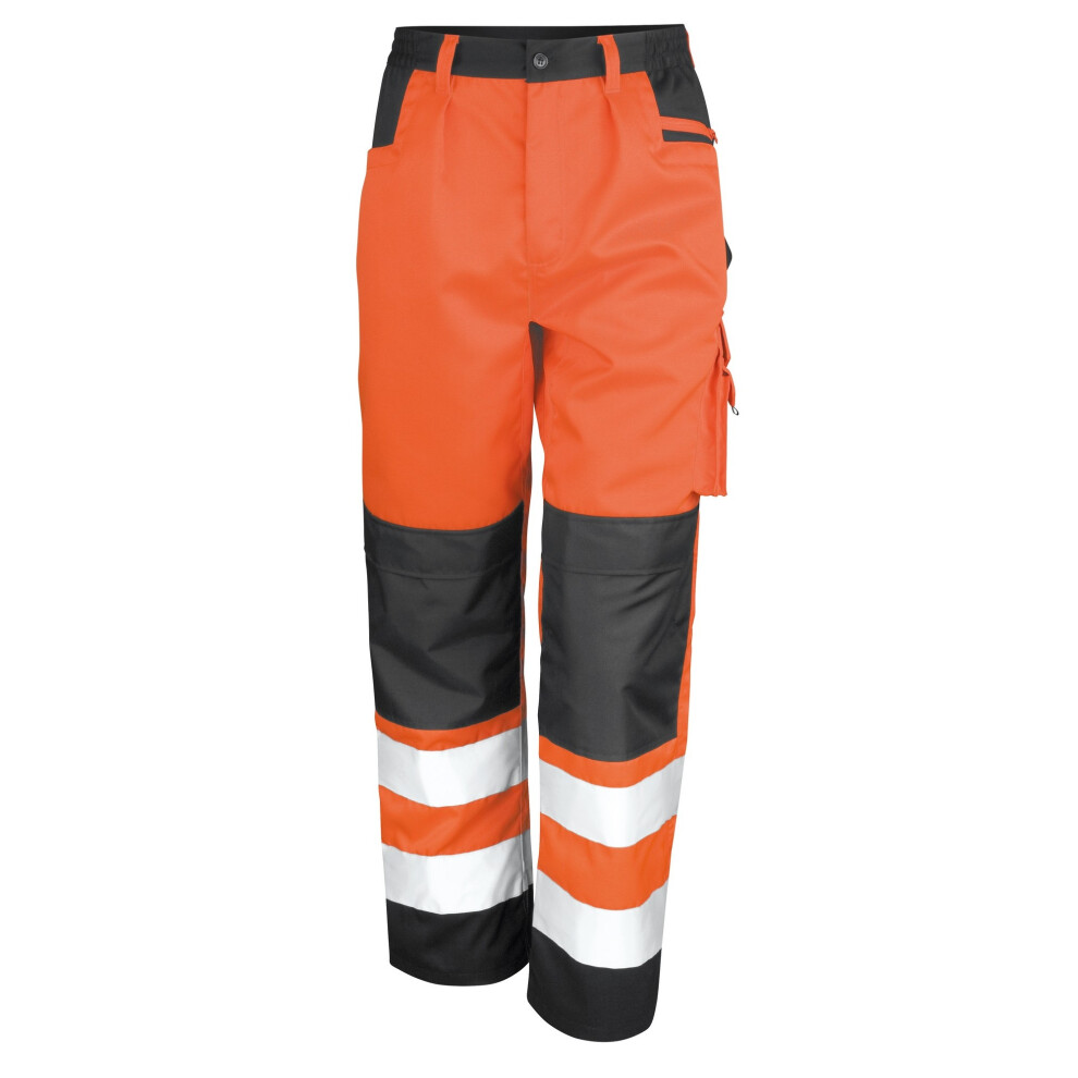 (S, Hi Vis Orange) Result Safeguard Adults Unisex Hi Viz Cargo Trousers