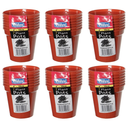 42 Small Plastic Seed Pots 10cm Germination Pots Terracotta Colour