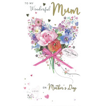 Wonderful Mum Blooming With Gratitude Mother's Day Hand-Finished Greeting Card