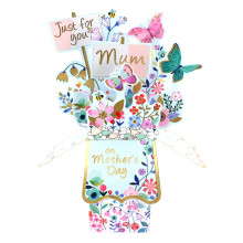 Just For You Mum Fluttering Blooms Galore! Mother's Day Pop Up Clever Cube Card